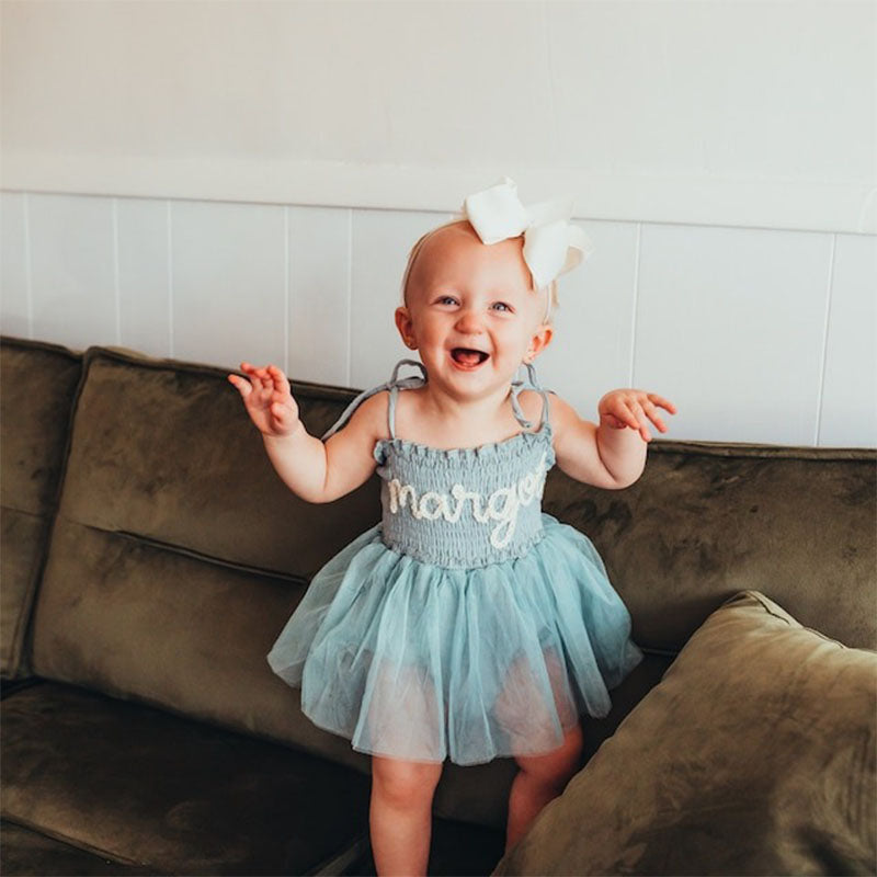 Personalized Baby Tutu Hand Embroidered Romper| BBCloth40
