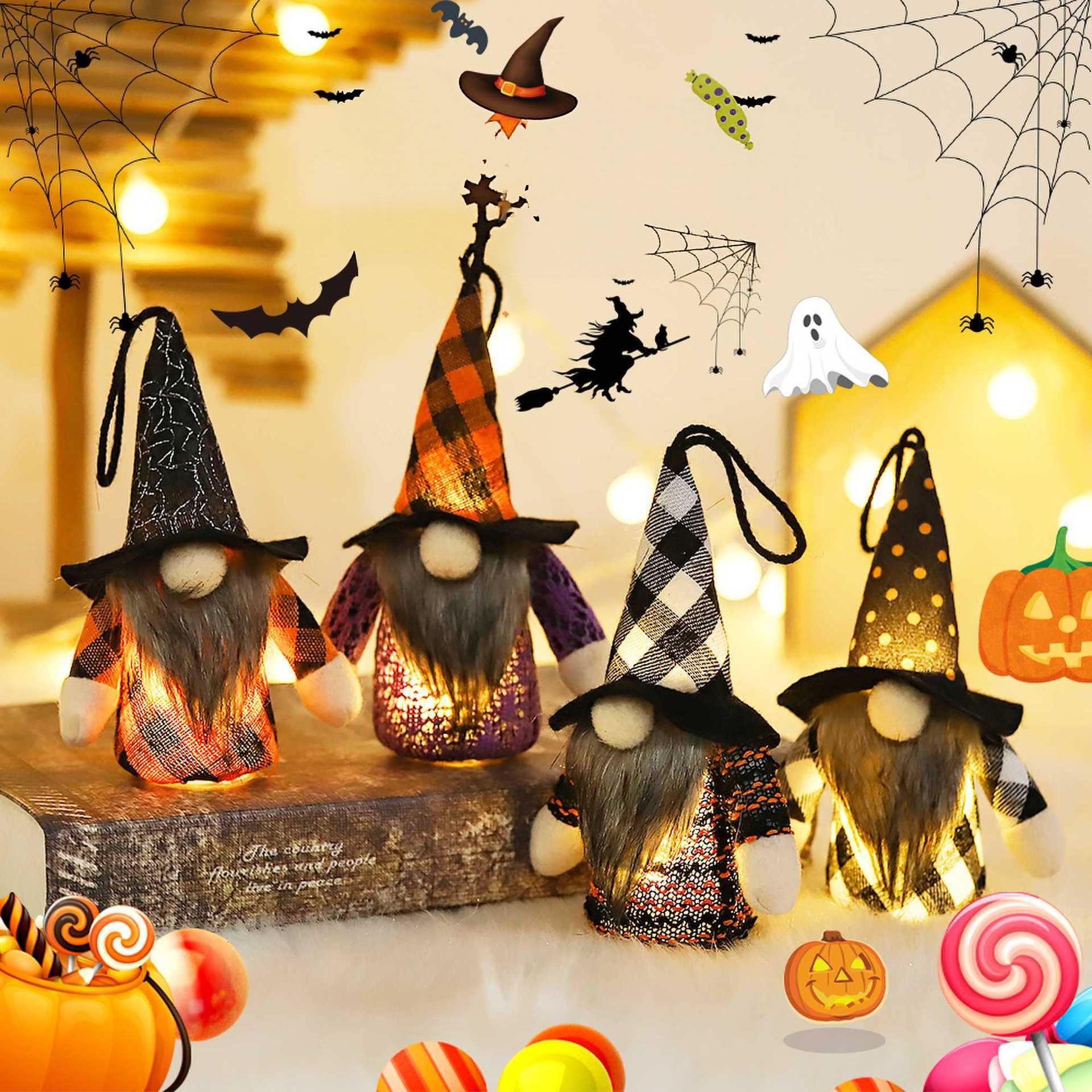 LED Light Up Halloween Gonk Hanging Decor (6 inches)