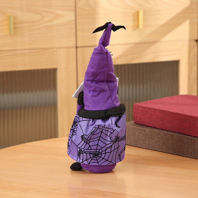 Purple Halloween Bat Spider Gonk Table Decor (12 inches)