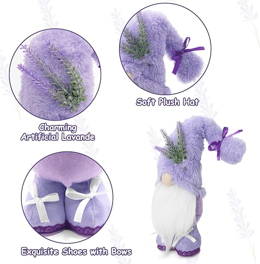 Lavender Standing Pose Gnomes (11 inches)
