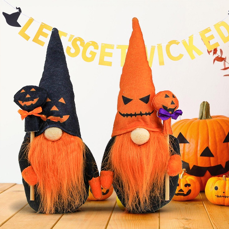 Halloween Pumpkin Gonk Pair (10 inches)