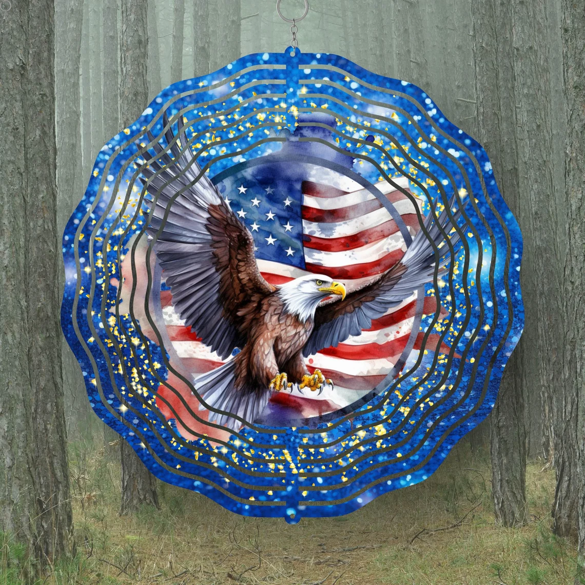 Painted rotating wind chime pendant