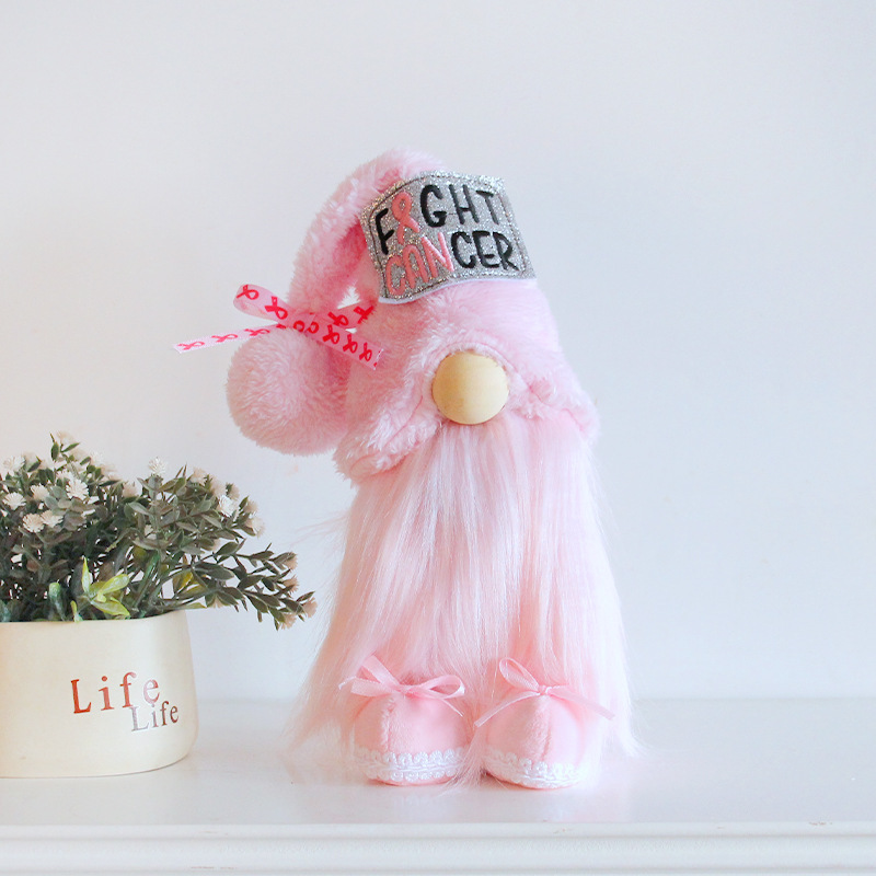 Fight Cancer Gnome --Tiered Tray Gnome (10inches)