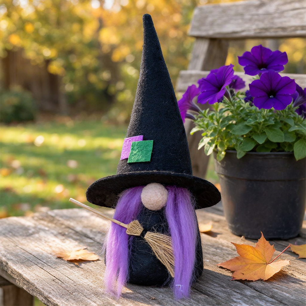 Halloween Bat Wing Gonk Doll | Spooky Tabletop Decor For Party (9 inches)