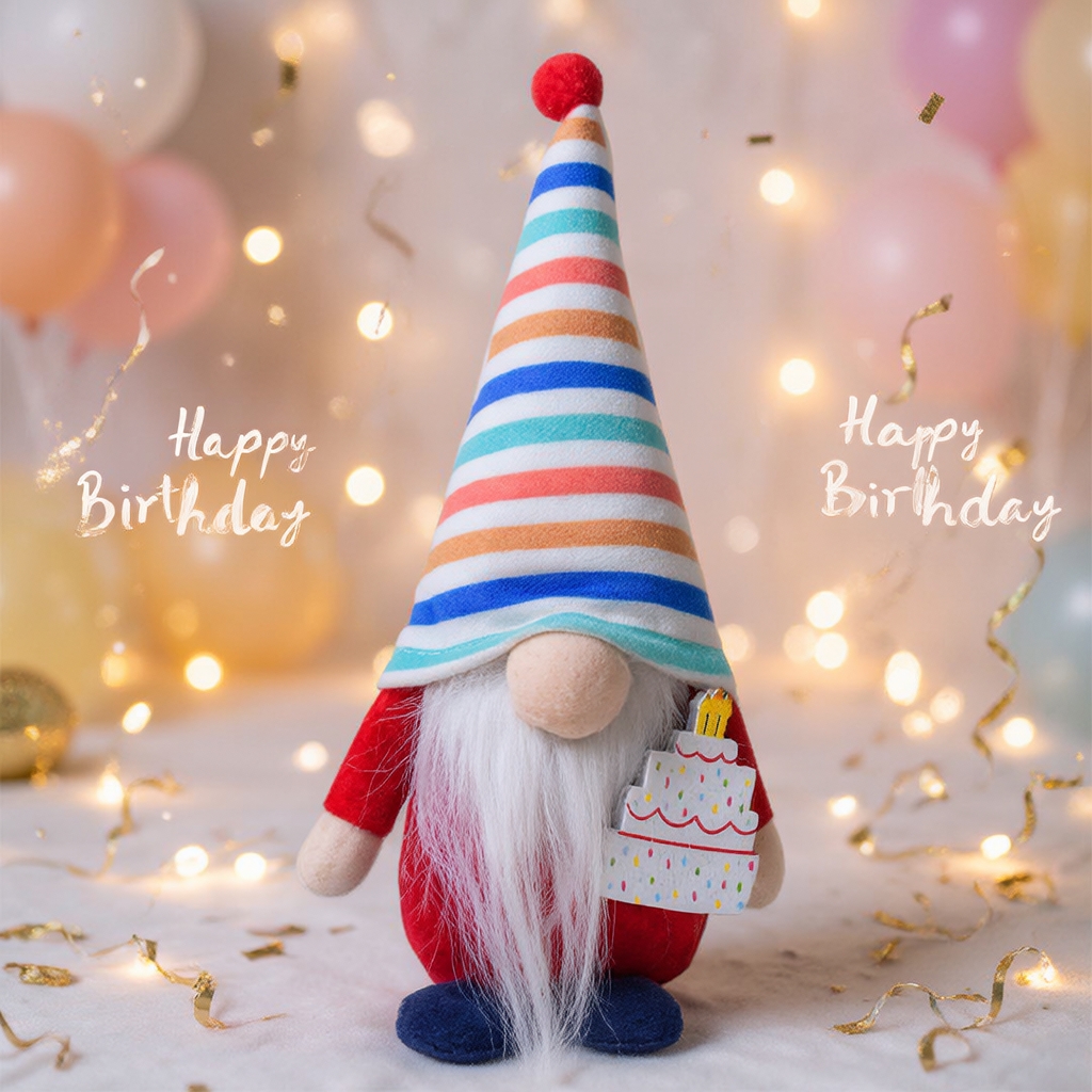 Birthday Cake Gonk (8 inches)