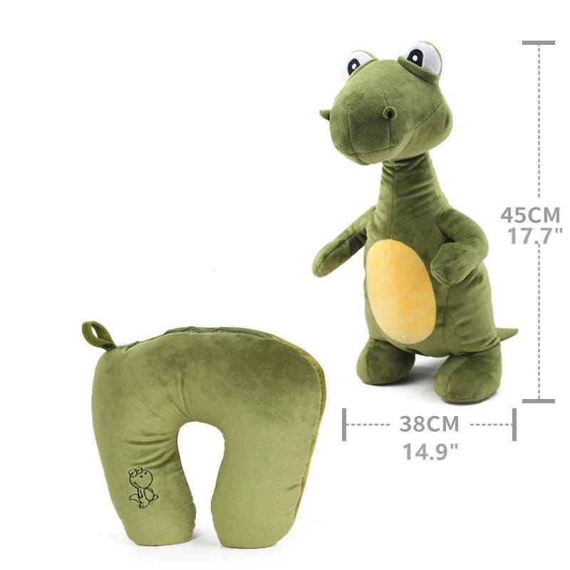 2 in 1 Transforming Dinosaur U Shape Pillow Plush Toy Lightweight Travel Neck Pillow