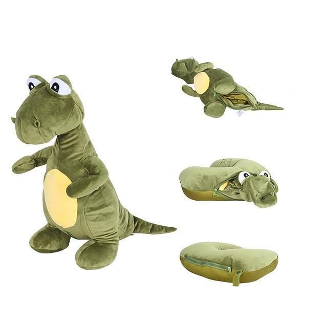 2 in 1 Transforming Dinosaur U Shape Pillow Plush Toy Lightweight Travel Neck Pillow