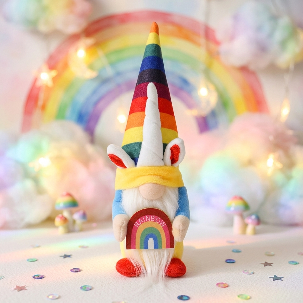 Rainbow Unicorn Gonk Plush Ornament (12 inches)