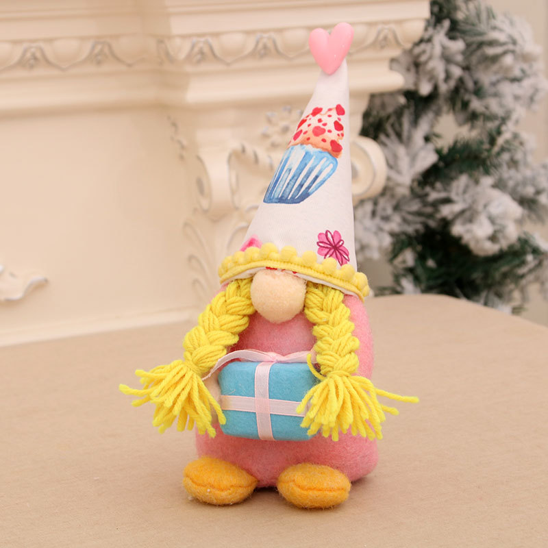 Handmade Rainbow Gnome Plush Doll - Sweet Valentine's Day & Birthday Party Decor(9 inches)
