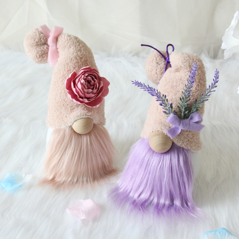 Rose & Lavender Floral Gnomes – 12 Inches