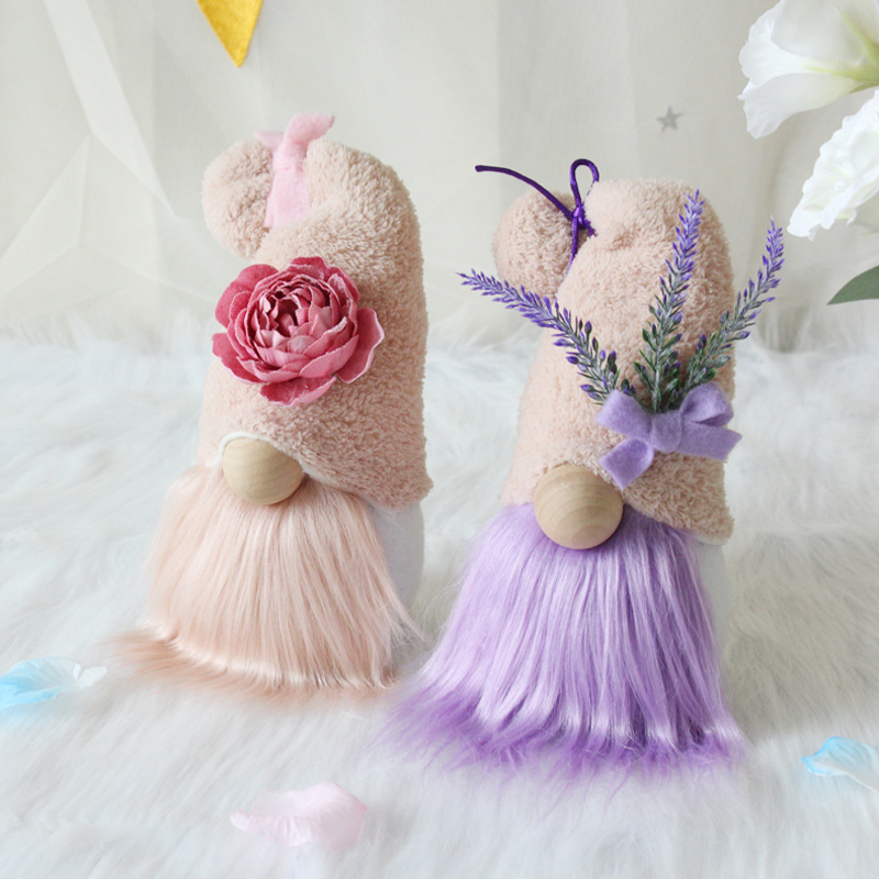 Rose & Lavender Floral Gnomes – 12 Inches