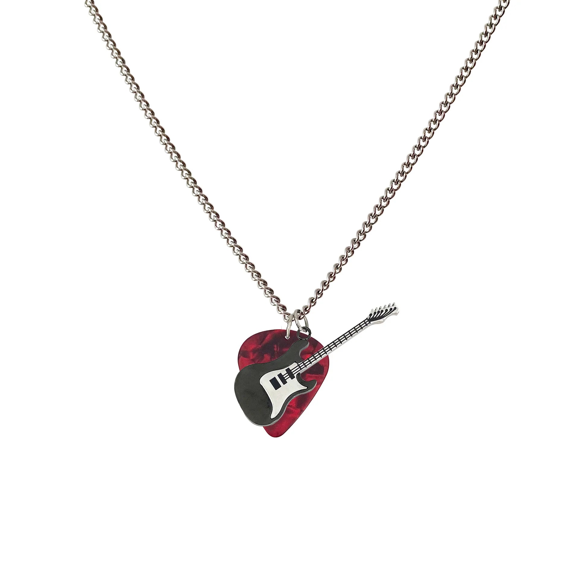 Guitar Pick Stainless Steel Necklace