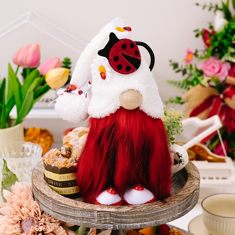 Cheerful Ladybug & Daisy Gnome – 11 Inches