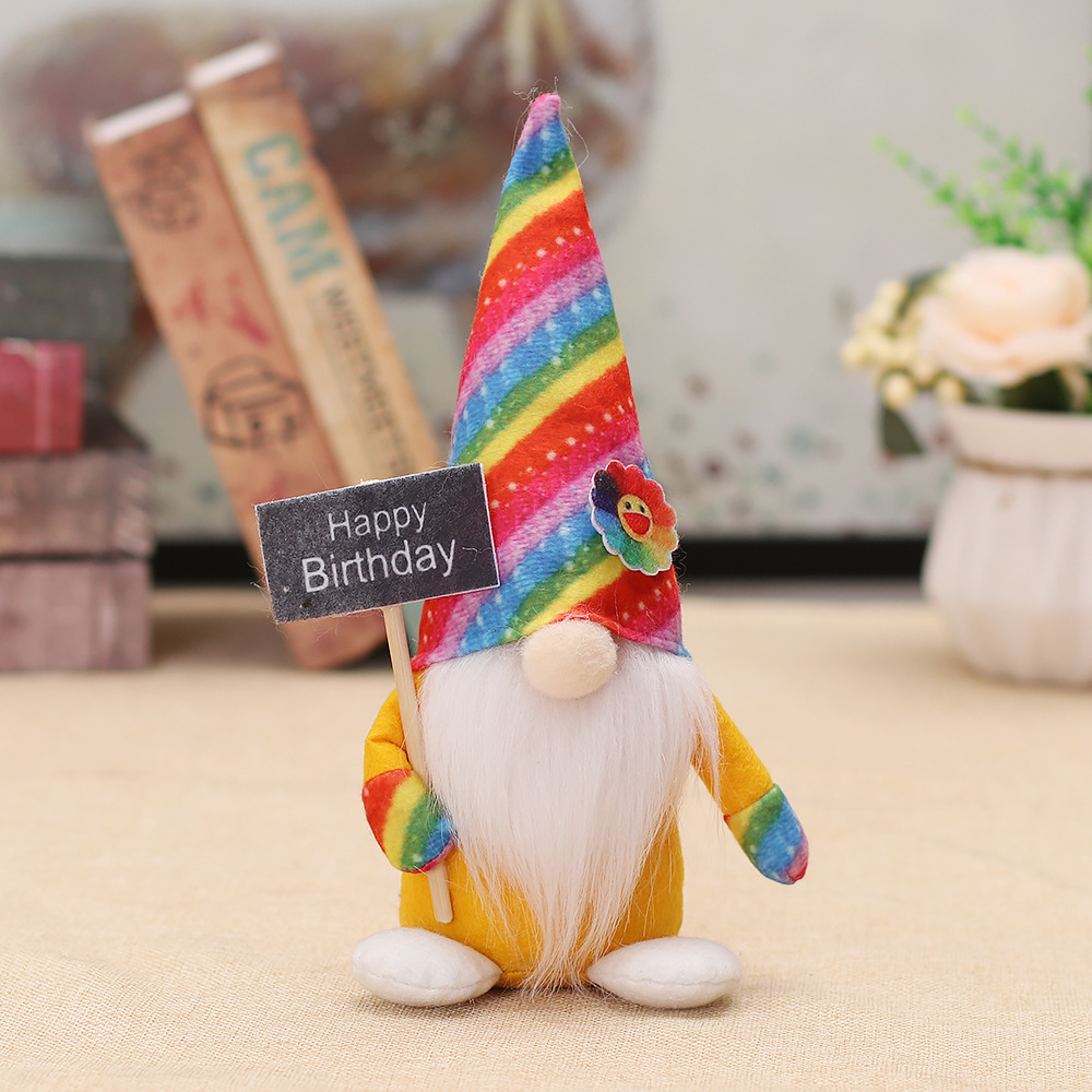 Rainbow Birthday Gnome: Festive Plush Decor for Unforgettable Celebrations(9 inches)