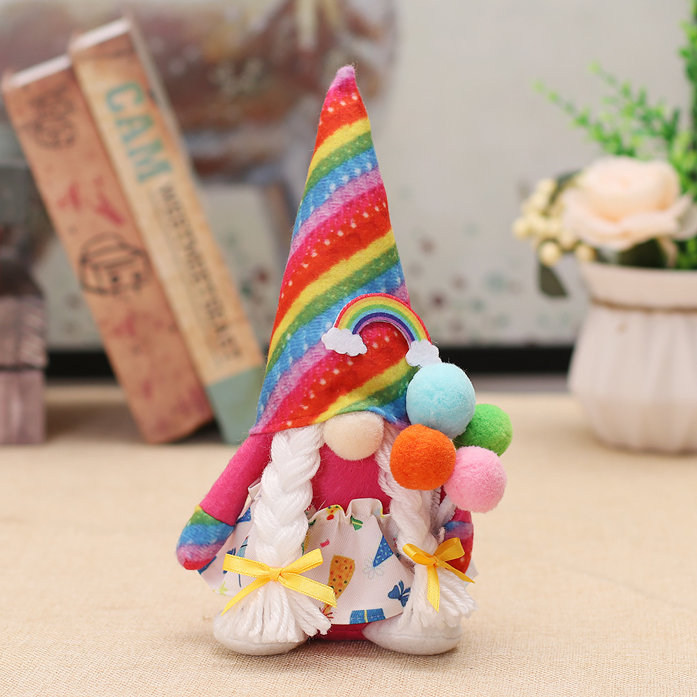 Rainbow Birthday Gnome: Festive Plush Decor for Unforgettable Celebrations(9 inches)
