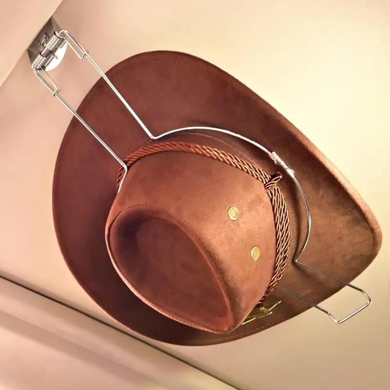 Cowboy Hat Rack Holder Overhead Hat Storage for Trucks & Cars