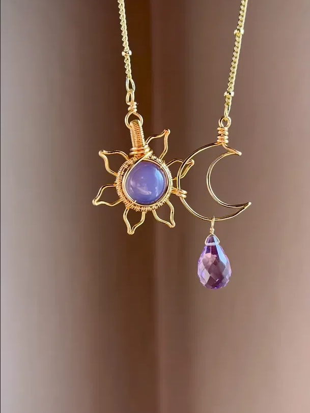 Carnelian Sun & Moon Latching Pendant