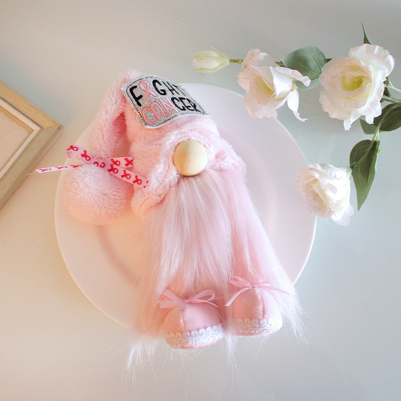 Fight Cancer Gnome --Tiered Tray Gnome (10inches)
