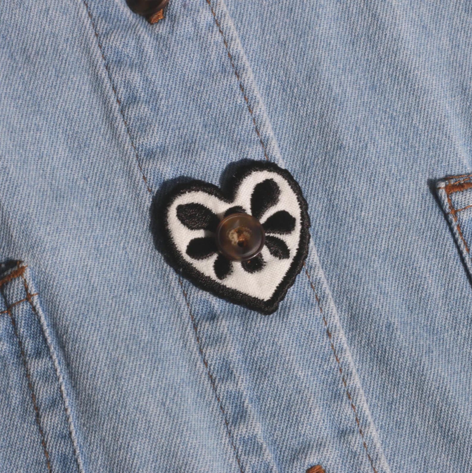 Embroidered Heart Button Hook