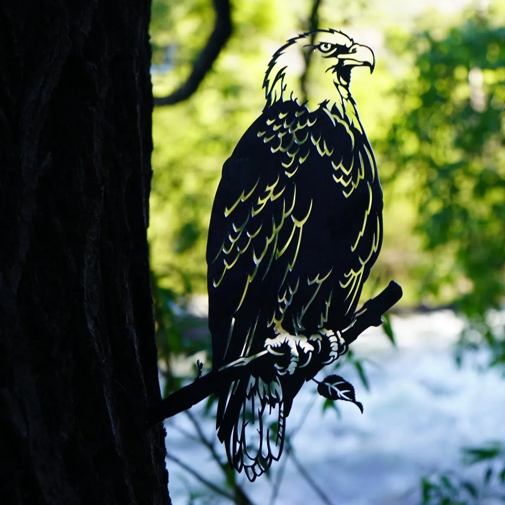 Metal Bald Eagle Yard Art Decor