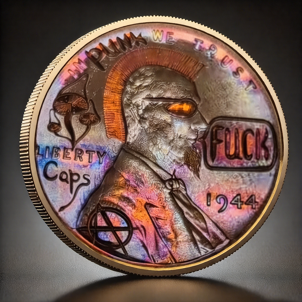 Punk 2025 Hobo One Penny Hand Engraved Coin