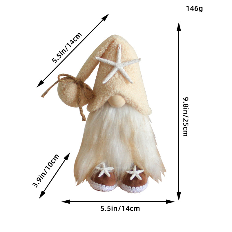 Starfish Gnome --Tiered Tray Gnome (10 inches)