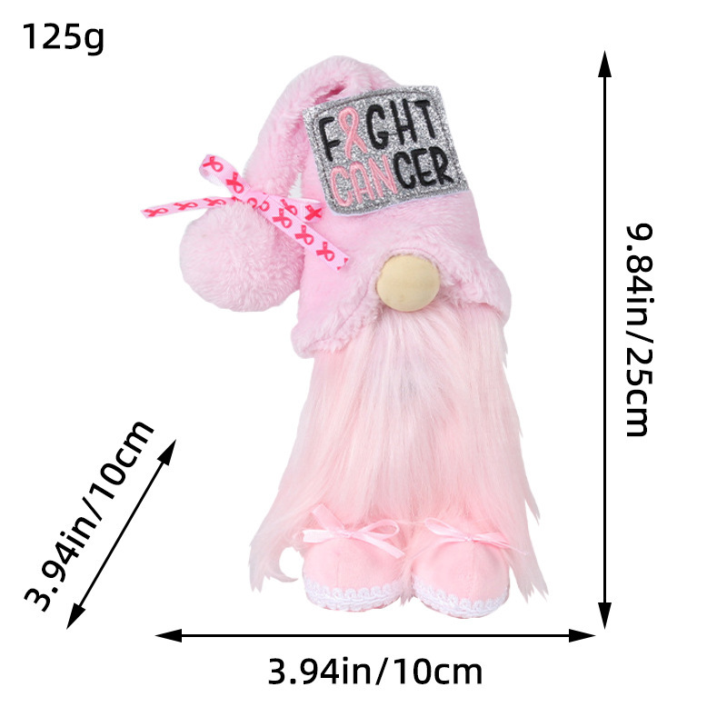 Fight Cancer Gnome --Tiered Tray Gnome (10inches)