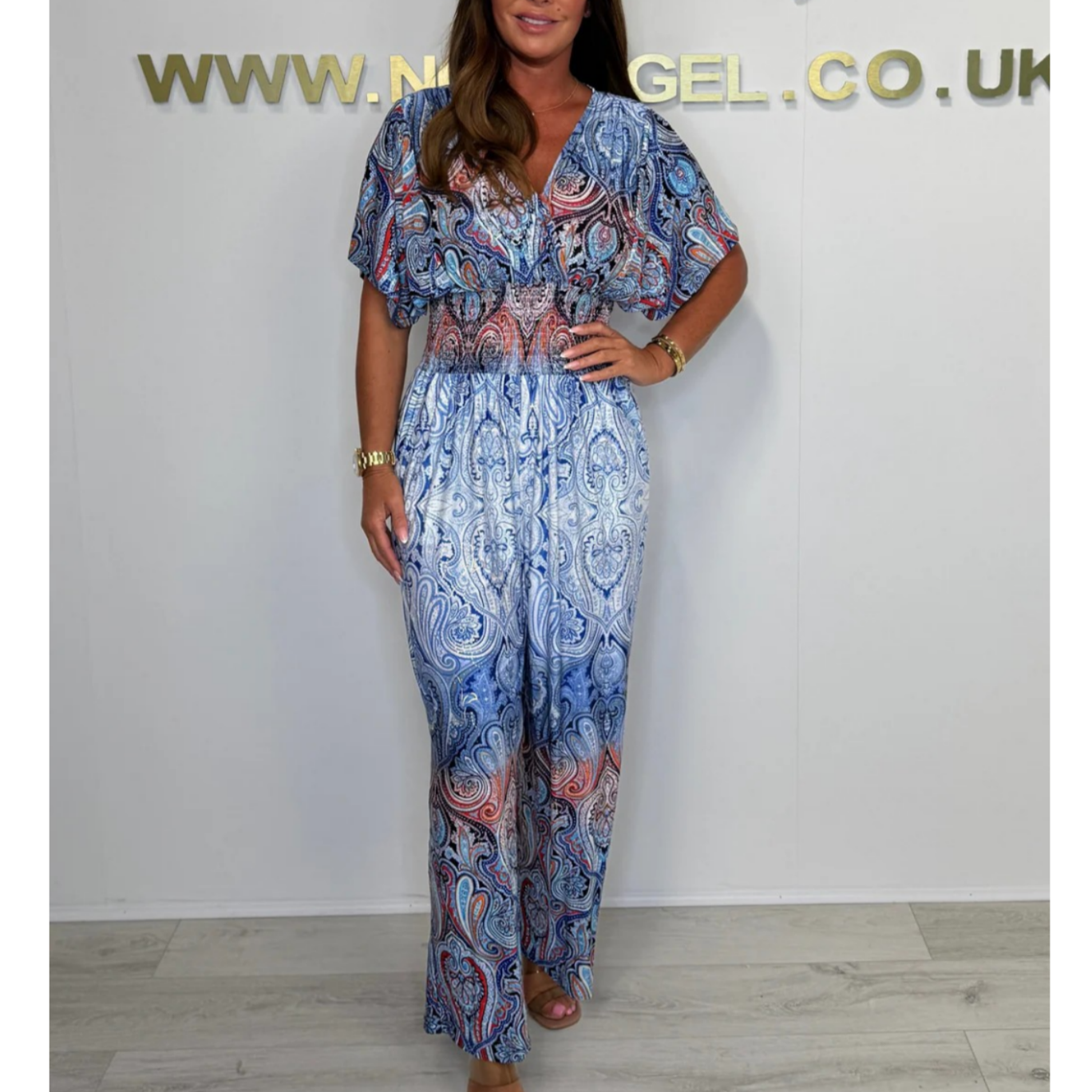 🌷 Summer Hot Sale 50% Off 🩵 Bohemian Print Wide Leg Jumpsuit