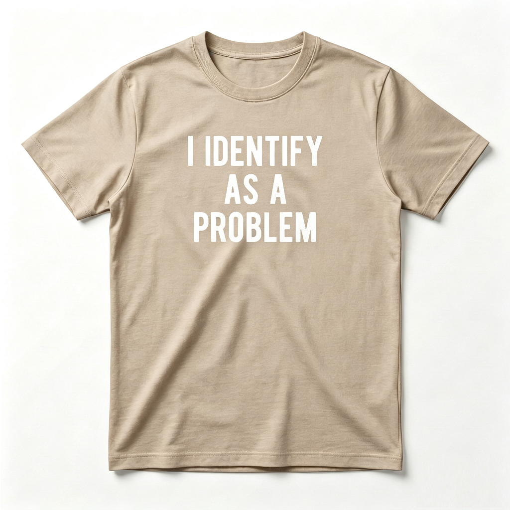 I Identify As A Problem Funny Humor Joke Sarcastic Quote T-Shirt