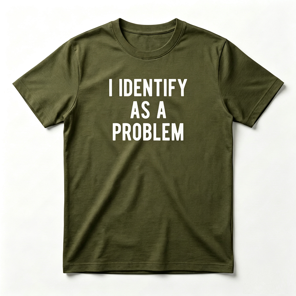 I Identify As A Problem Funny Humor Joke Sarcastic Quote T-Shirt