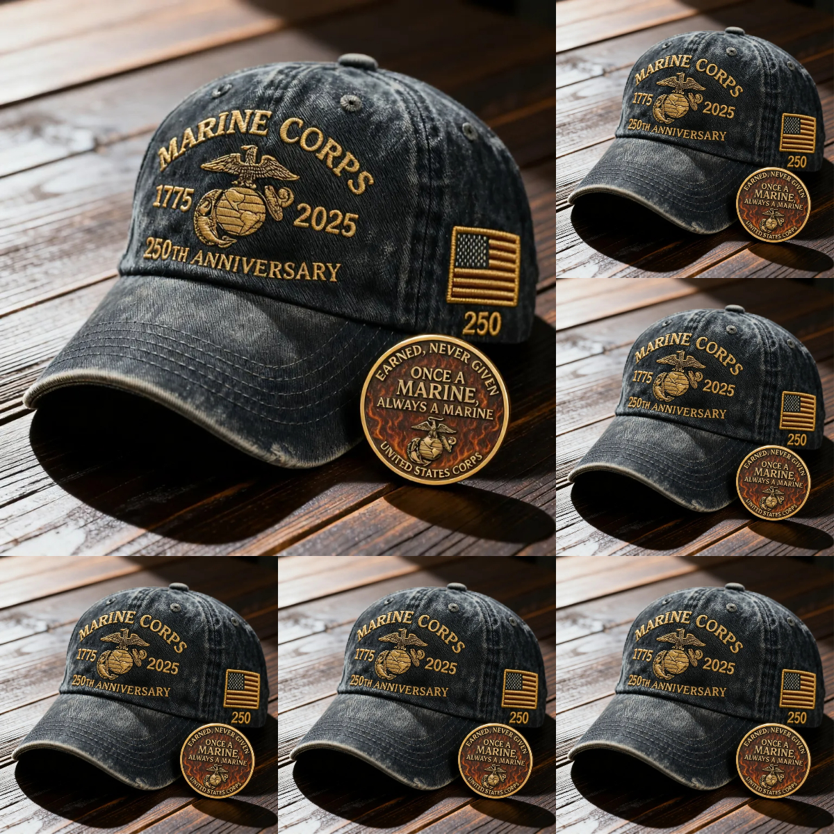 ❤️Veteran‘s Day Best Gift🌹Honoring 250th USMC Retro Washed Cap – Honor That Never Fades 🇺🇸🎁Free Symbolizes Honor Gift