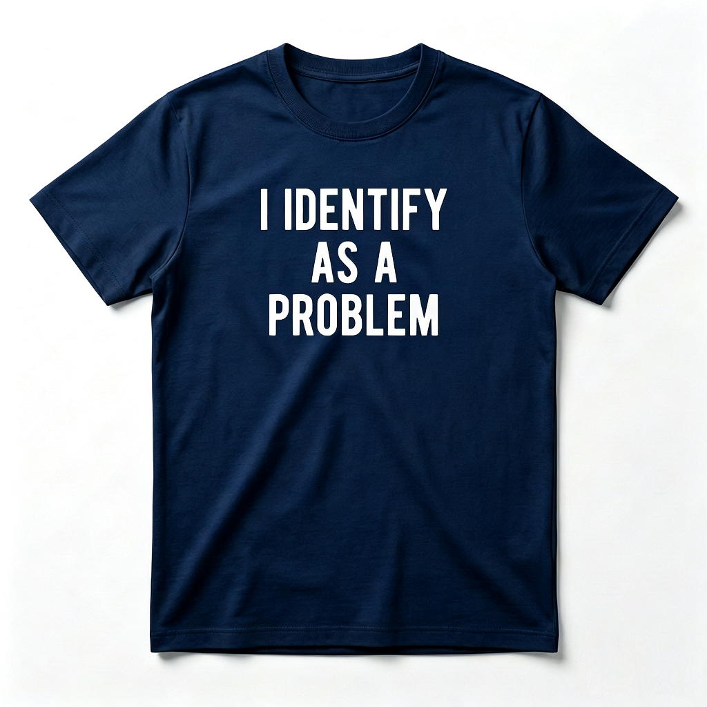 I Identify As A Problem Funny Humor Joke Sarcastic Quote T-Shirt
