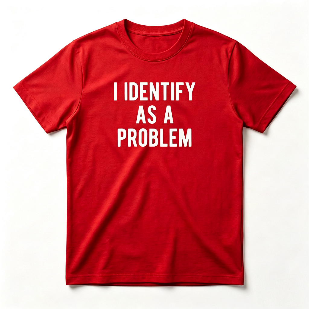 I Identify As A Problem Funny Humor Joke Sarcastic Quote T-Shirt