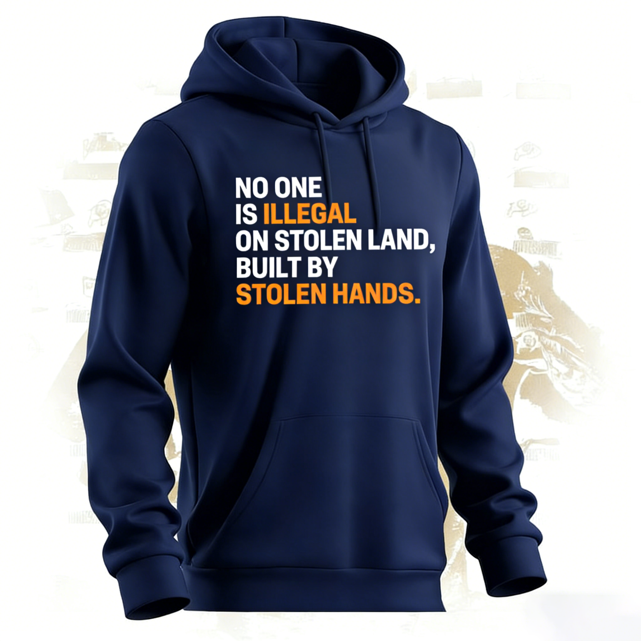No one is Illegal on stolen land built by Stolen hands Unisex T-shirt/Hoodie