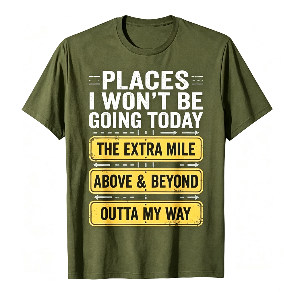 Places I Won't Be Going Today Funny Sarcastic Quote T-Shirt good graphic tees