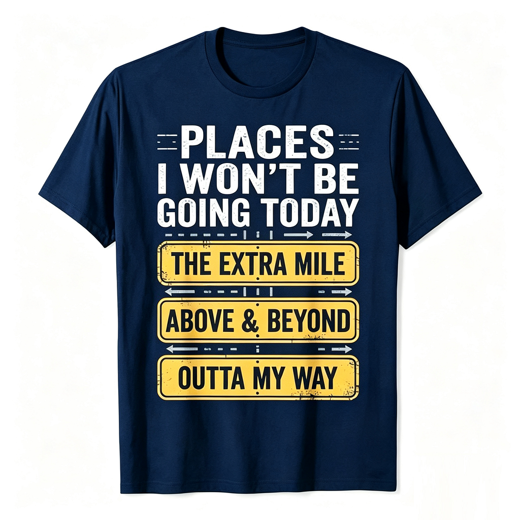 Places I Won't Be Going Today Funny Sarcastic Quote T-Shirt good graphic tees