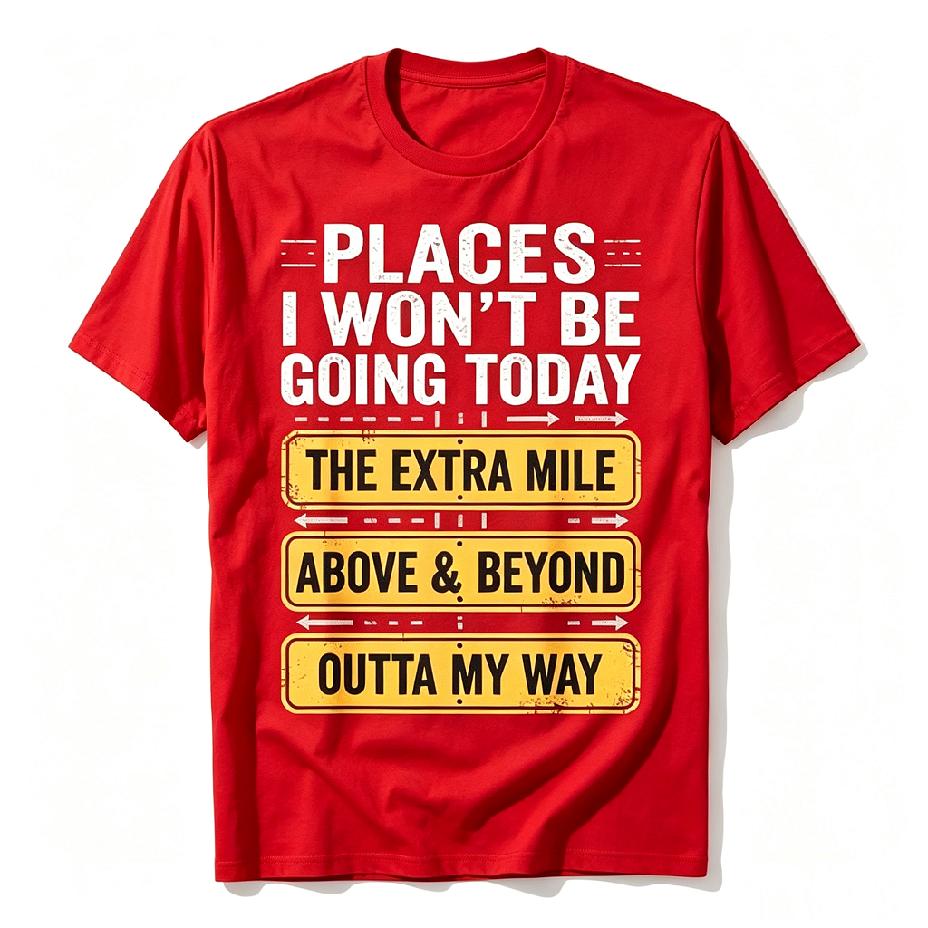 Places I Won't Be Going Today Funny Sarcastic Quote T-Shirt good graphic tees