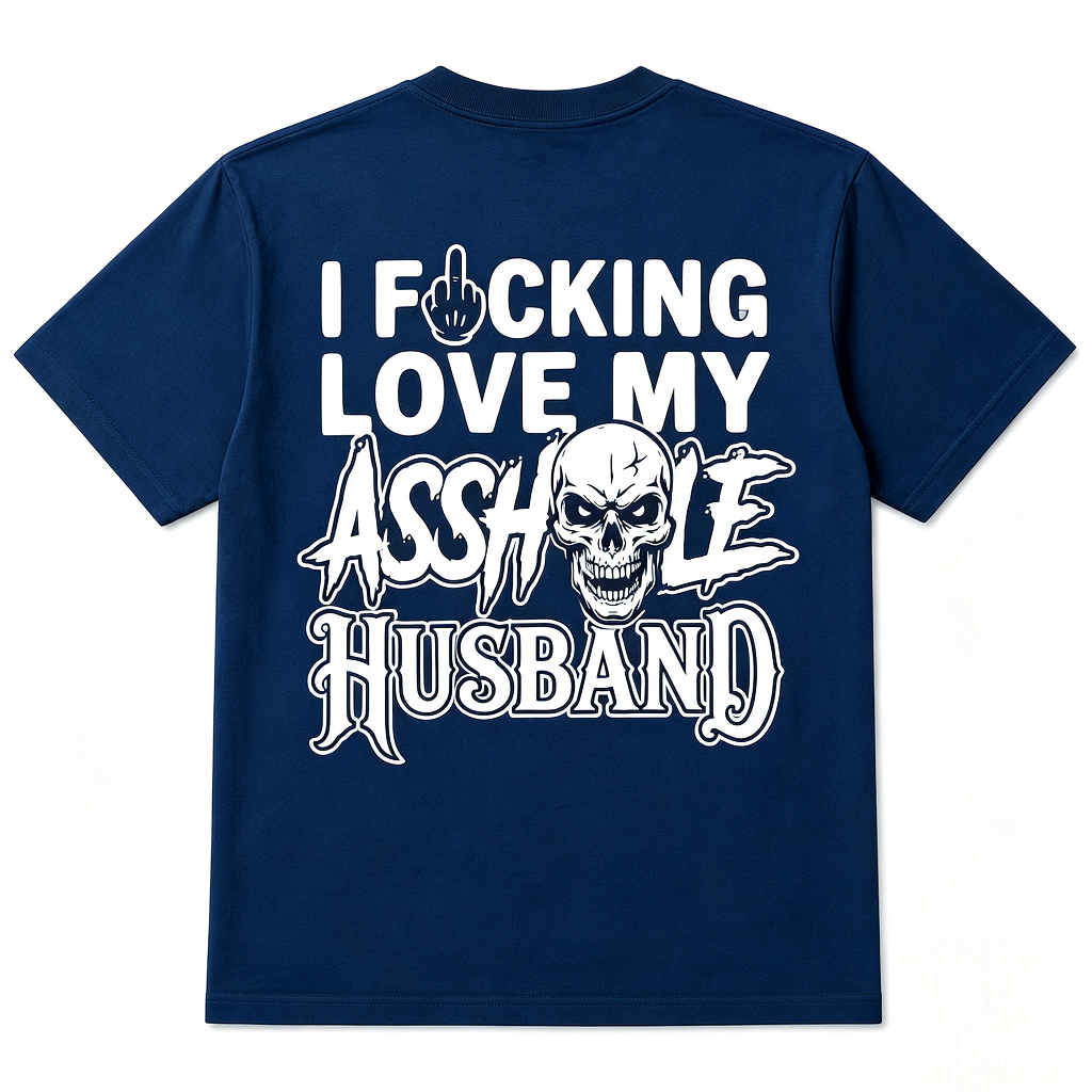 I F*cking Love My Assh*le Husband Skull Print Women's T-Shirt