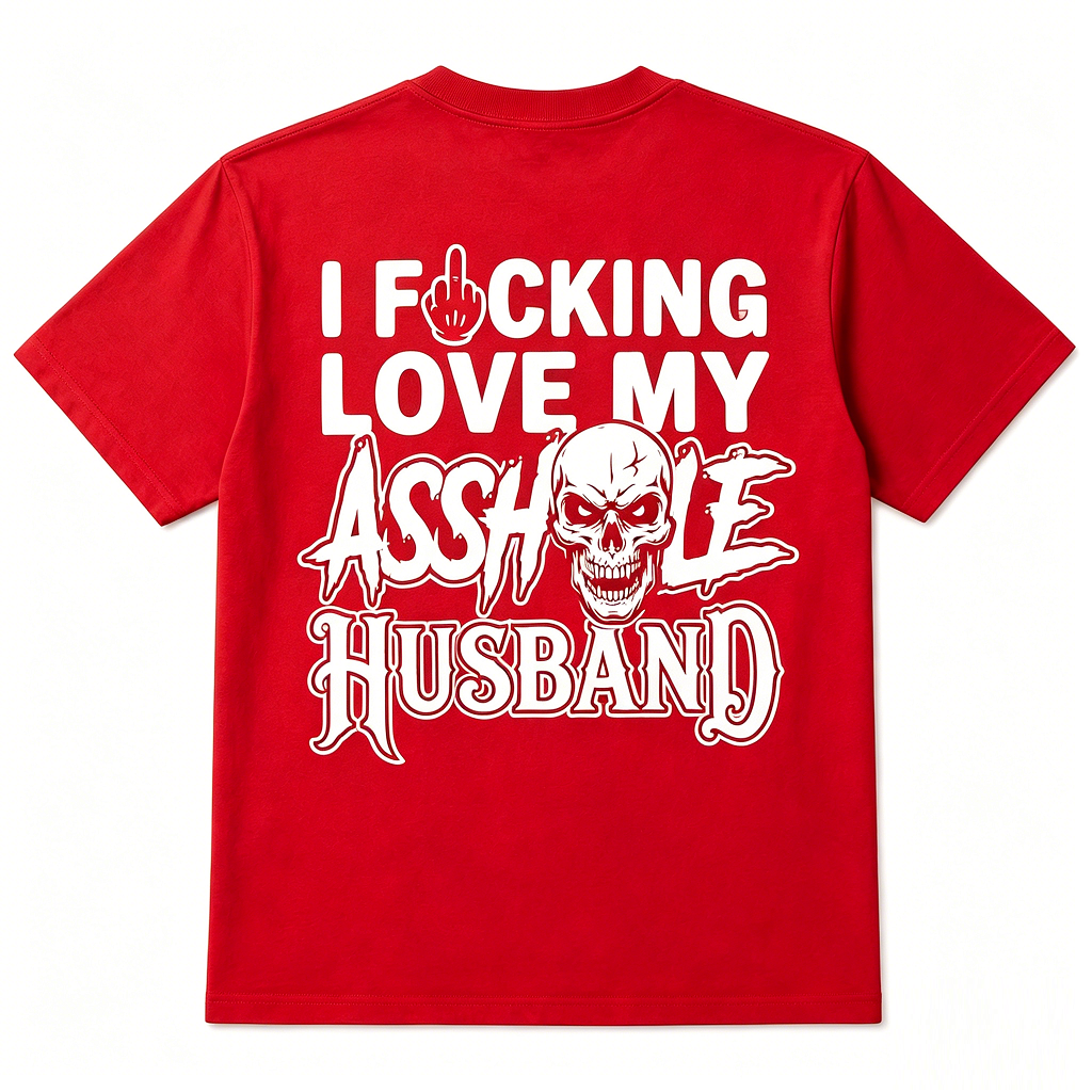 I F*cking Love My Assh*le Husband Skull Print Women's T-Shirt