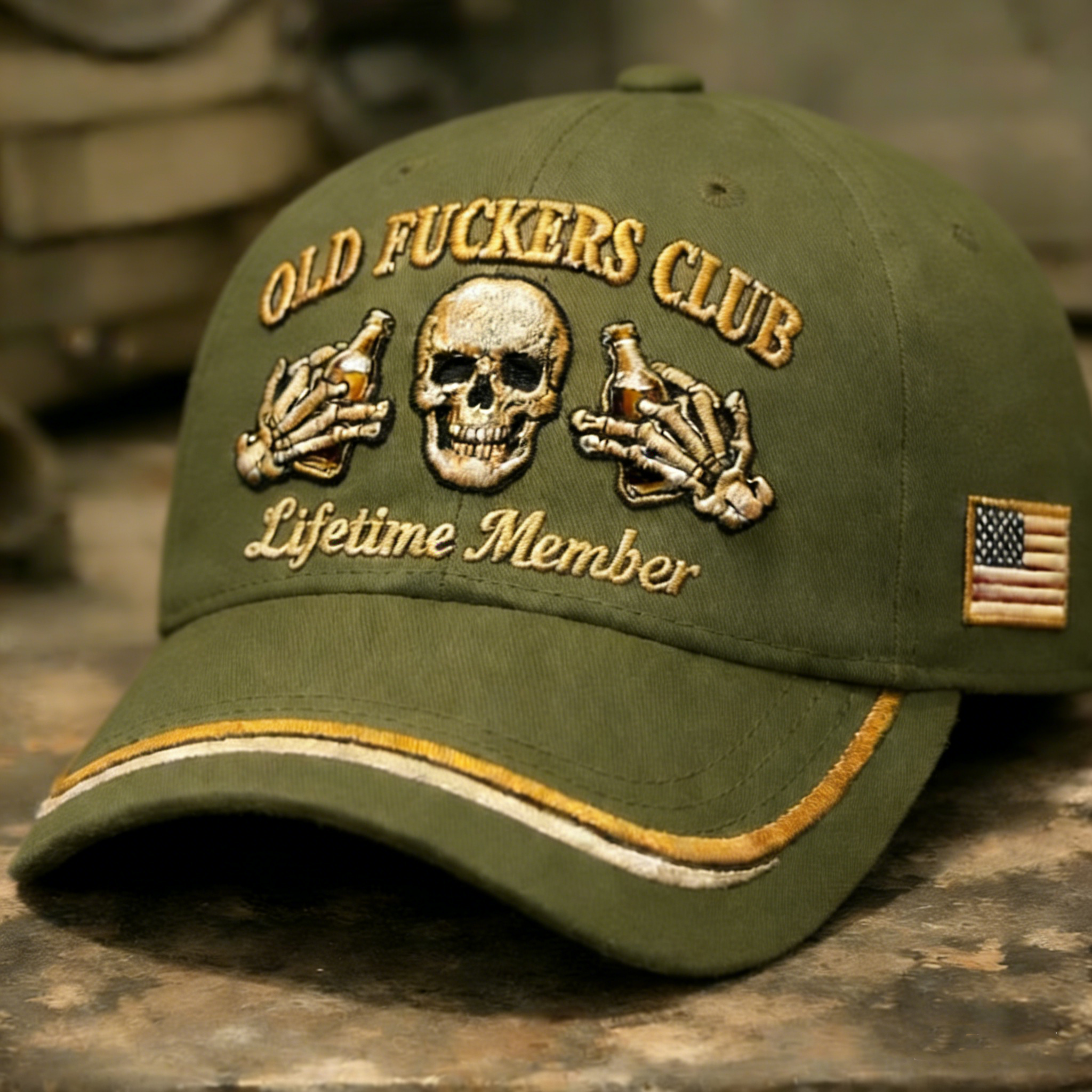 Old Club Lifetime Member Print Casual Hat