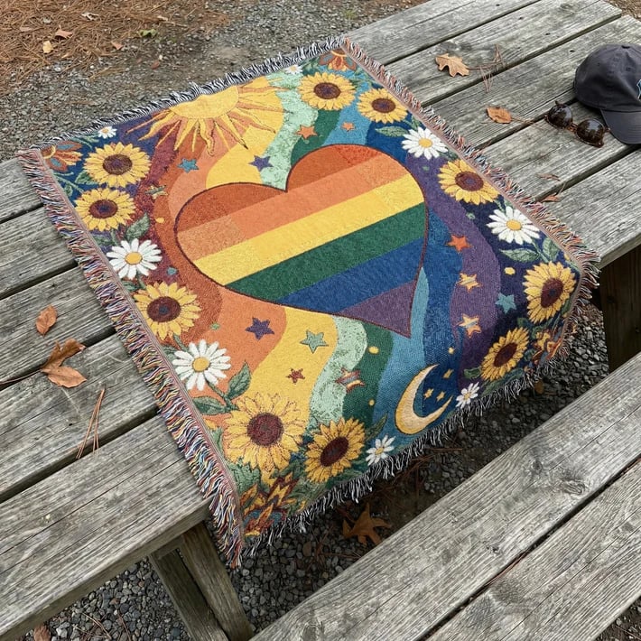 🔥LAST DAY 50% OFF-🏳️‍🌈Handmade Woven Pride Blanket | For Belonging, Visibility & Unapologetic Self-Expression
