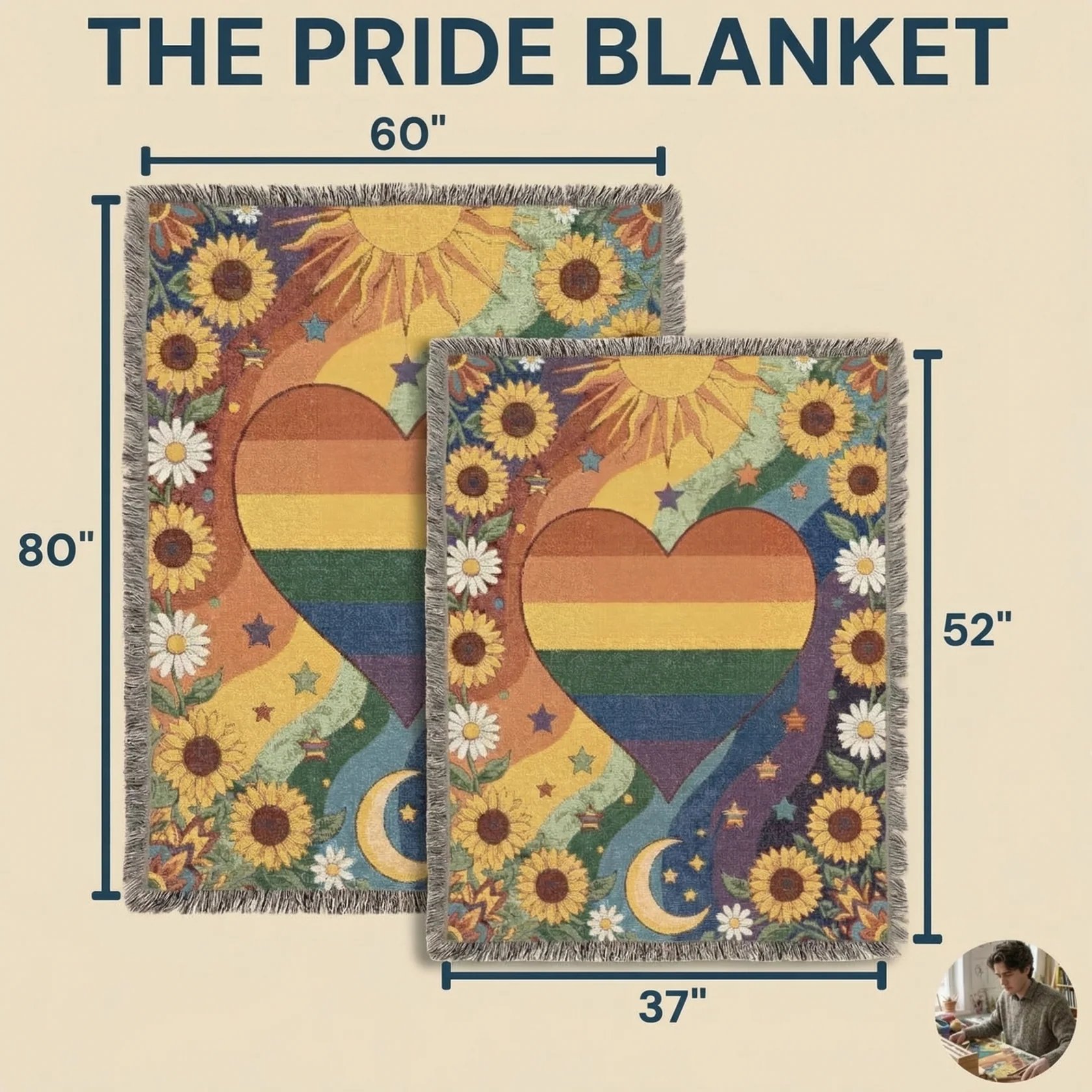 🔥LAST DAY 50% OFF-🏳️‍🌈Handmade Woven Pride Blanket | For Belonging, Visibility & Unapologetic Self-Expression