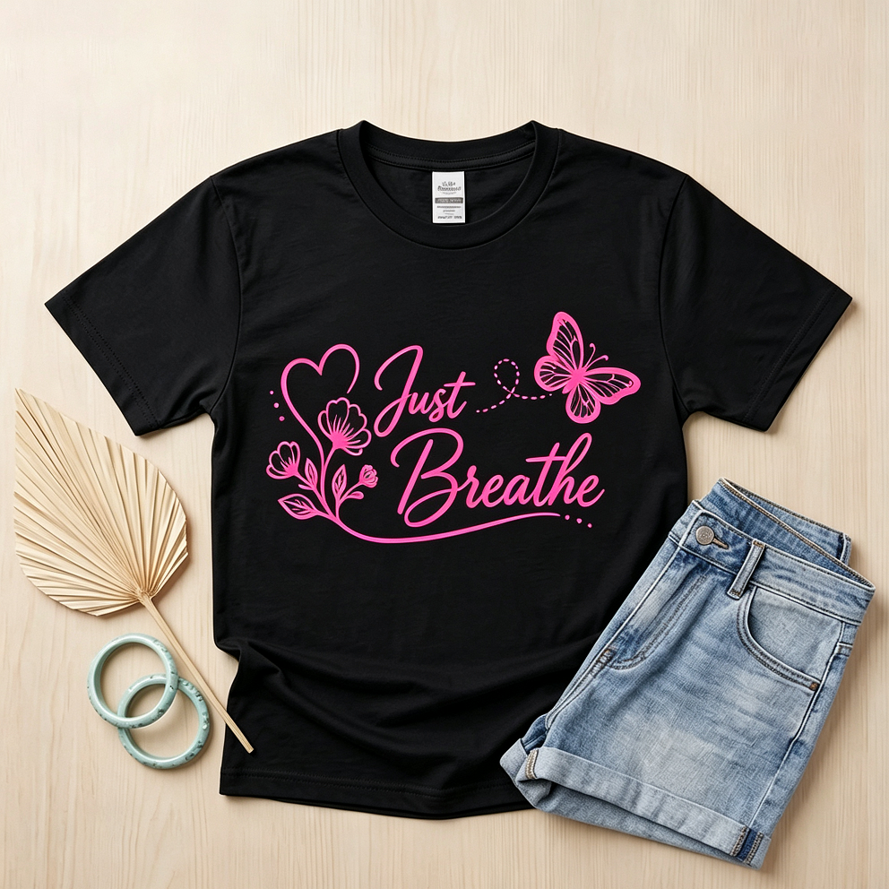 Just Breathe Aqua Tee