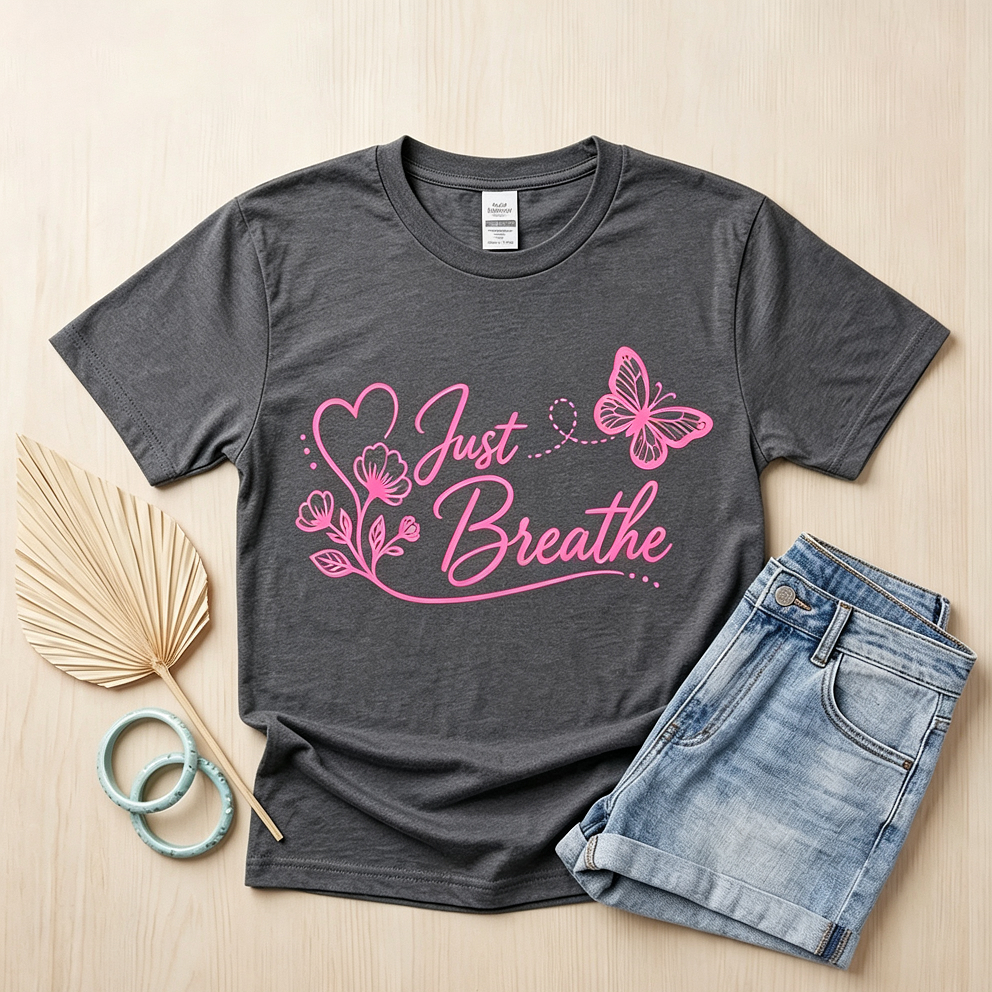 Just Breathe Aqua Tee