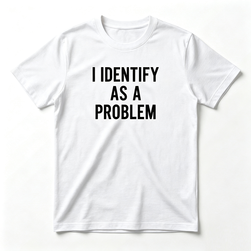 I Identify As A Problem Funny Humor Joke Sarcastic Quote T-Shirt