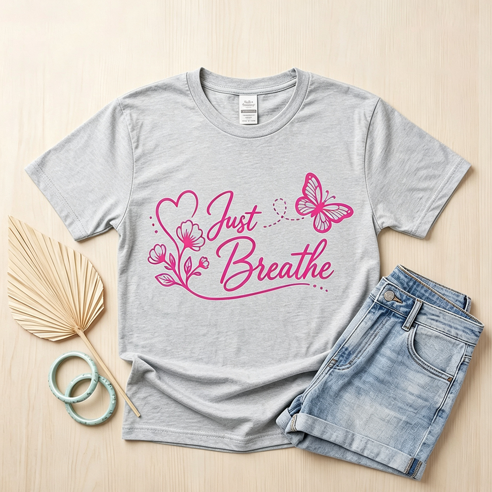 Just Breathe Aqua Tee