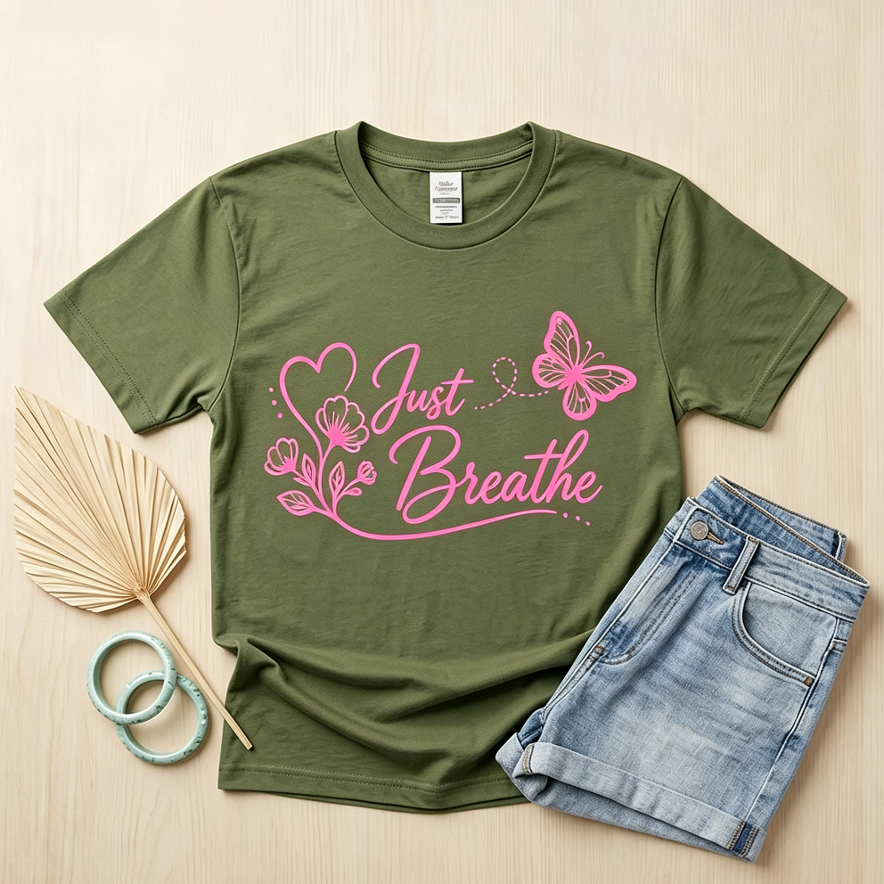 Just Breathe Aqua Tee