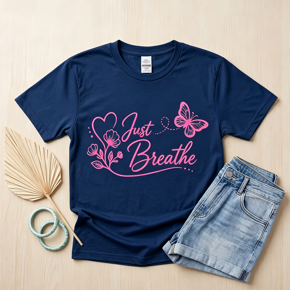 Just Breathe Aqua Tee