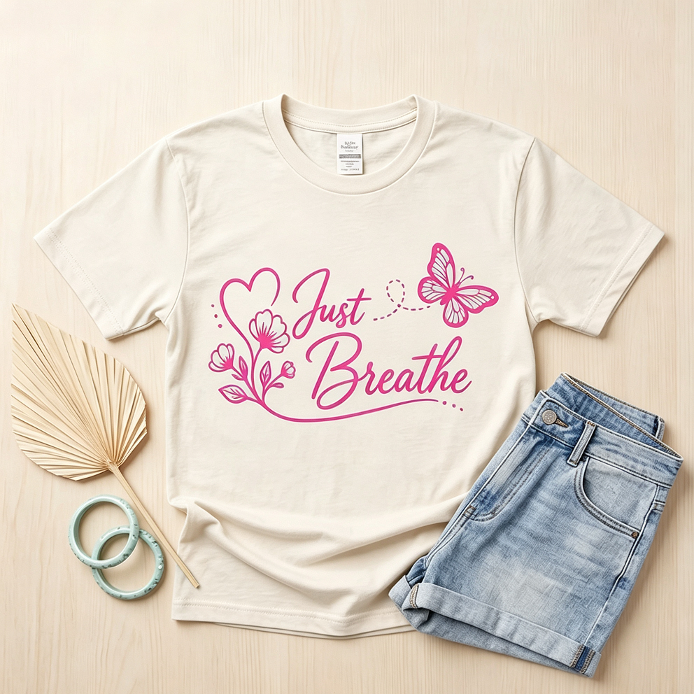 Just Breathe Aqua Tee