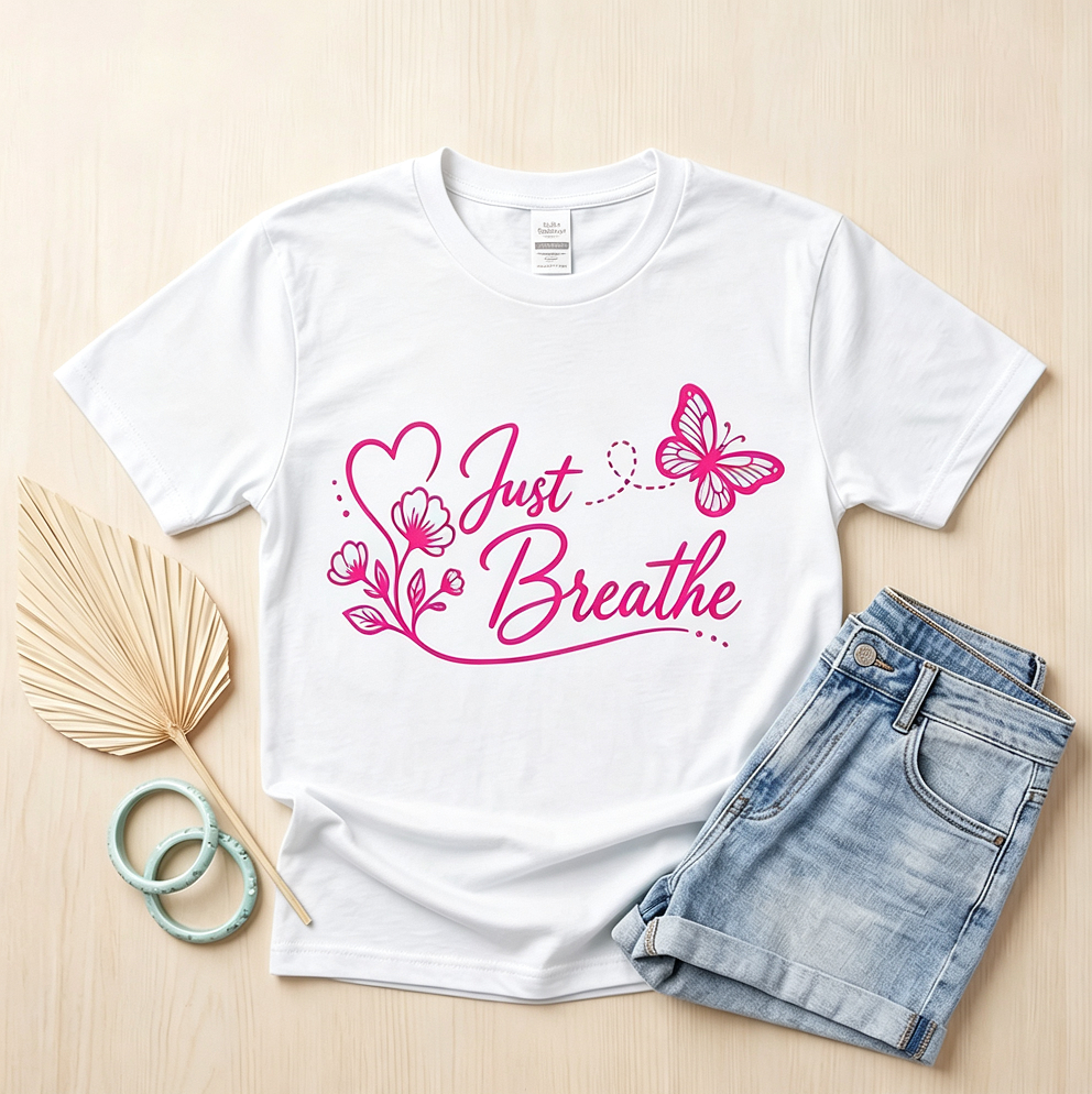 Just Breathe Aqua Tee